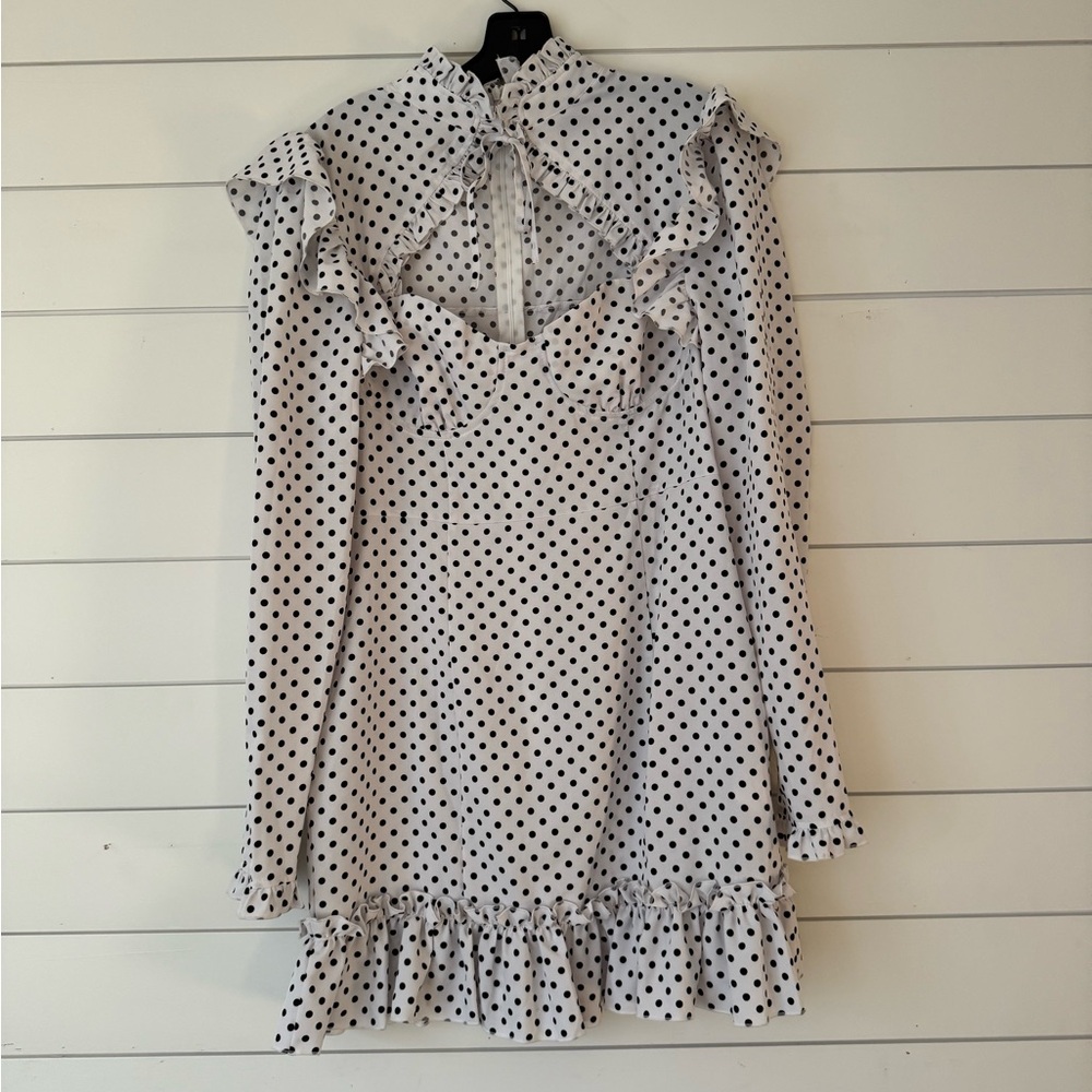 PrettyLittleThing Polka Dot Ruffle Dress